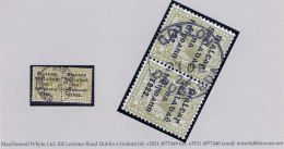 Ireland 1922 (December) Thom Rialtas Wide Setting 1s Horiz Pair Used COLLON DROGHEDA 23 DE 22 Cds - Usati