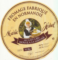 G F 1620  /  ETIQUETTE DE FROMAGE -  MARIE HAREL  LAITERIE DE SAINT HILAIRE DE BRIOUZE   A BRIOUZE  ORNE - Cheese