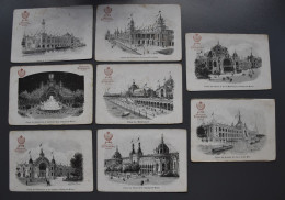 Paris - Exposition 1900 !! - Lot De 8 Cartes Avec PUB Chocolat Lombart (recto-verso) - Belles Gravures! - Exposiciones