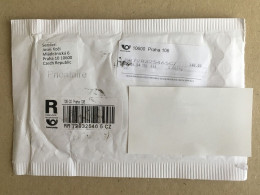 Ceska Republika Ceska Posta Used Letter Stamp Circulated Cover Registered Barcode Label Printed Sticker Praha 2024 - Briefe U. Dokumente