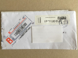 France Used Letter Stationery Stamp QR Barcode Registered Label Printed Sticker Stamp On Cover 2024 - Brieven En Documenten