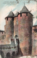 CPA 11 CITÉ DE CARCASSONNE Château Comtal - Entrée Principale 1923 - Dos Vert - Carcassonne