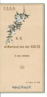 Menú De Ferrocarril FCCA - S.E. El Mariscal Von Der Goltz 1910 F-2 - Spoorweg