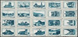 Vignettes/ Vinhetas, Portugal - 1928, Paisagens E Monumentos -||- Feuille, Série Complète - MNG, Sans Gomme - Local Post Stamps