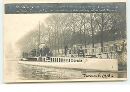 Carte-Photo - Le Montgolfier Sous-marin Français Stationné Au Pont De La Concorde à Paris - Nov 1918 - Submarines