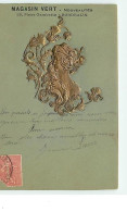 Carte En Relief - Profil D'une Femme - Art Nouveau - Magasin Vert 15 Pl Gambetta Bordeaux - 1900-1949