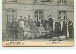 ORGEVILLE - Hôpital Militaire - Guerre Du Droit 1914 - L'Etablissement Grande Cour Le Personnel Sanitaire Attendant ... - Other & Unclassified