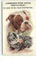 J'aimerai être Votre Protecteur - Un Chat Et Un Chien - Bouledogue - Cats