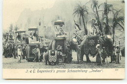 Inde - J. & C. Hagenbeck's Grosse Schaustellung - Indien - Procession D'hommes, De Femmes Et Enfants Sur Des éléphants - Inde