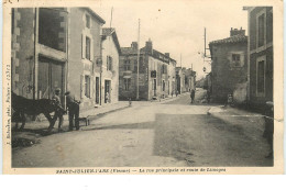 SAINT-JULIEN-L'ARS - La Rue Principale Et Route De Limoges - Maréchal Ferrant - Carte Vendue En L'état - Saint Julien L'Ars