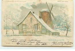 Carte à Système - Hold To Light - Hiver Et Eté - Moulin à Vent Derrière Une Maison - Móviles (animadas)