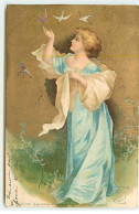 Fantaisie - Clapsaddle - Oiseaux Volant Autour D'une Jeune Femme - Women