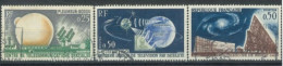 FRANCE -1962/63 - TELECOMMUNICATIONS SPATIAL STAMPS SET OF 3, USED. - Oblitérés