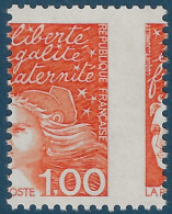 France Marianne De Luquet N°3089k** 1FR Orange Variété Piquage à Cheval Latéral TTB - Neufs