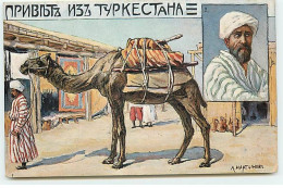 Ouzbékistan - Homme Avec Un Dromadaire - Pub Pour Restaurant De Nijverheid Amsterdam Au Dos - Usbekistan