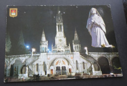 Lourdes - Illumination De La Basilique Et Statue De Ste. Bernadette - Edlux, A. Doucet Et Fils, Lourdes - Lourdes