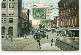 Etats-Unis -  Washington DC - F. Street N.W. Showing The U.S. Treasury In Background - Tramway - Washington DC