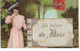 Carte à Système - Un Baiser De PARIS - Jeune Femme - Autres & Non Classés