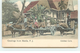 Philippines - Greetings From Manila - Carabao Carts - Philippinen