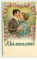 Carte Gaufrée - A Toi Mon Coeur - Jeune Couple S'embrassant - Other & Unclassified