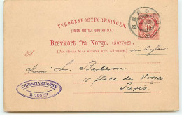 NORVEGE - Entier Postal - Cachet Christian J. Mohn - Bergen - Postwaardestukken