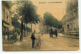 SAINT-CYR-L'ECOLE - La Route Nationale - Homme Près D'un Vélo - St. Cyr L'Ecole