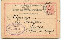 AUTRICHE - Timbres Entier Postal - Cachet K.E. Hoffmann Triest - 1898 - Autres & Non Classés