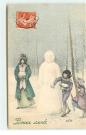 Nouvel An - Bonne Année - V.K. Vienne N°5130 - Enfants Faisant Un Bonhomme De Neige - Neujahr