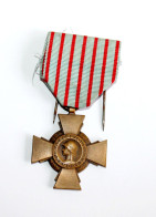 MEDAILLE INSIGNE MILITAIRE En BRONZE CROIX DU COMBATTANT 14-18 WWI REPUBLIQUE FRANCAISE ANTIQUE MEDAL MILITARIA (1303.8) - Frankreich