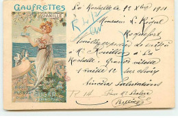 Publicité - Art Nouveau - Biscuits Pernot - Gaufrettes Vanille - Advertising