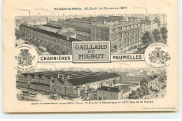 PARIS XX - 20 Bd Charonne - Gaillard Et Mignot - Charnières Paumelles - Usine De Montreuil Sous Bois - Paris (20)