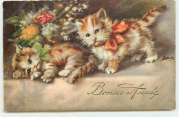 Artus - Bonne Année - Chatons Près De Fleurs - Chat - Neujahr