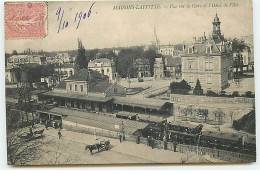 MAISONS-LAFFITTE - Vue Sur La Gare Et L'Hôtel De Ville - Train En Gare - Maisons-Laffitte