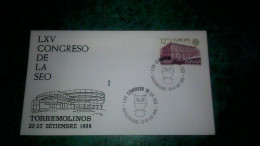 Timbre Espagne Enveloppe Souvenir Philatélique LXV Congreso De La Seo Torresmolinos 23/24 Septembre 1989 Timbre Europa - FDC