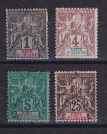 D 814 / COLONIE COTE D IVOIRE / N° 1/3/4/8 NEUF*/OBL COTE 28€ - Unused Stamps