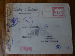 Enveloppe De Milan Pour Paris Du 15 Avril 1942 - Franking Machines (EMA)