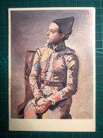CARTE POSTALE, ART, Peinture Artistique. Portrait De Jeune Homme Portant Un Costume Et Un Chapeau Arlequin. Belle Variét - Malerei & Gemälde
