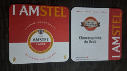 AMSTEL BRAZIL BREWERY  BEER  MATS - COASTERS # BAR CHURRASQUINHO DO DEDÉ Front And Verse - Sous-bocks