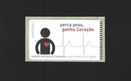 Electrocardiogram. Heart. Postage Print Label With No Printed Value. 'Lose Weight Gain Heart'. Federation Of Cardiology - Medicina