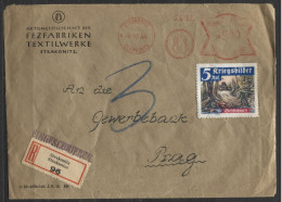 Deutsches Reich Kriegsbilder Spendenmarke  Panzer Protektoratsbrief Cinderella - Covers & Documents