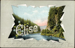 Passepartout Buchstaben CPA Vorname Elise, Flusslandschaft, Wald - Autres & Non Classés