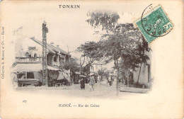 Vietnam Tonkin Animation Rue Des Caisses à Hanoï Carte Nuage Pionnière - Vietnam