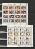 2 Feuillets De 16 Timbres Petits Formats Les Fleurs - Umm Al Qiwain- Année 1972  Mi 1050 à 1065 Et 1450 à 1465 - Umm Al-Qaiwain