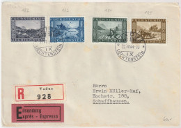 Liechtenstein 1943: Binnen-Kanal Canal Du Rhin Zu 182-185 Mi 218-221 Yv 193-196 ⊙ VADUZ 22.VII.44 (Zumstein CHF 60.00) - Covers & Documents