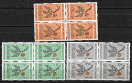 CYPRUS 1965 Europe CEPT Complete MNH Set In Blocks Of 4 Vl. 80 / 82 - Unused Stamps