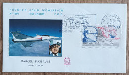 FDC 1988 - YT N°2502 - MARCEL DASSAULT - SAINT CLOUD + Flamme - 1980-1989