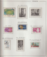 France Francia 1984-1988 - Coleccion Sellos Usados En Hojas Filabo Montadas Con Filoestuches Transparentes - 1980-1989