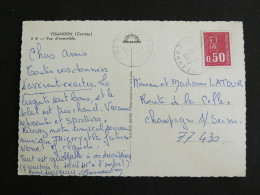 YSSANDON - CORREZE - CACHET ROND MANUEL SUR MARIANNE BEQUET - VUE D'ENSEMBLE - Manual Postmarks