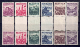 CSSR 1936 - Landschaften, Nr. 351 ZS - 359 ZS, Ohne Gummi / MH - Unused Stamps