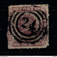 DANEMARK 1854/1864 YT N° 7 (o) 16 Skill Lilas "24" /RECOMMANDE &  PAY-PAL OBLIGATOIRE Pour Ce Lot - ...-1851 Vorphilatelie